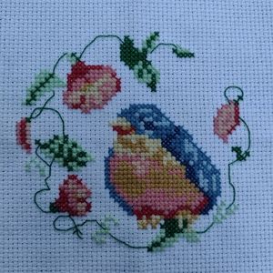 Baby Bluebird counted crossstitch canvas